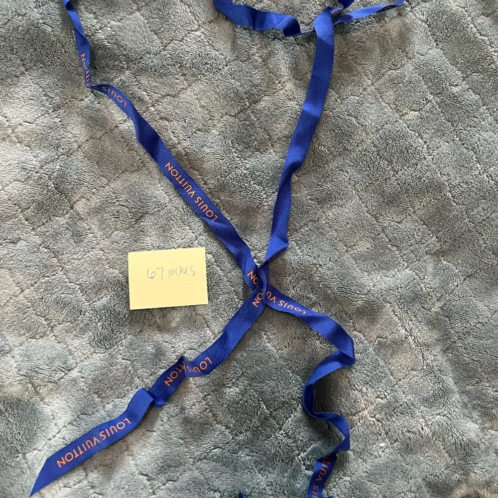 Louis Vuitton Blue‎ Orange Logo Gift Ribbon 67 Inches Long Luxury Packaging DIY